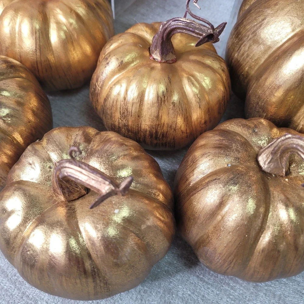 Ashland Gold Pumpkin Lot Robert Stanley Metallic Fall Decor Thanksgiving 11pc
